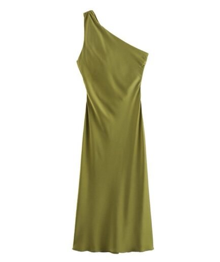 Asymmetric Satin Dress