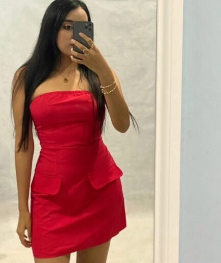 SHEIN Red Strapless Dress